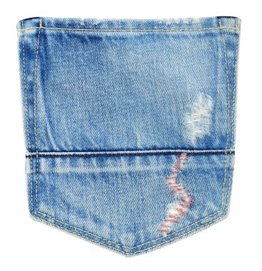 Jeans back pocket isolated on white clipart