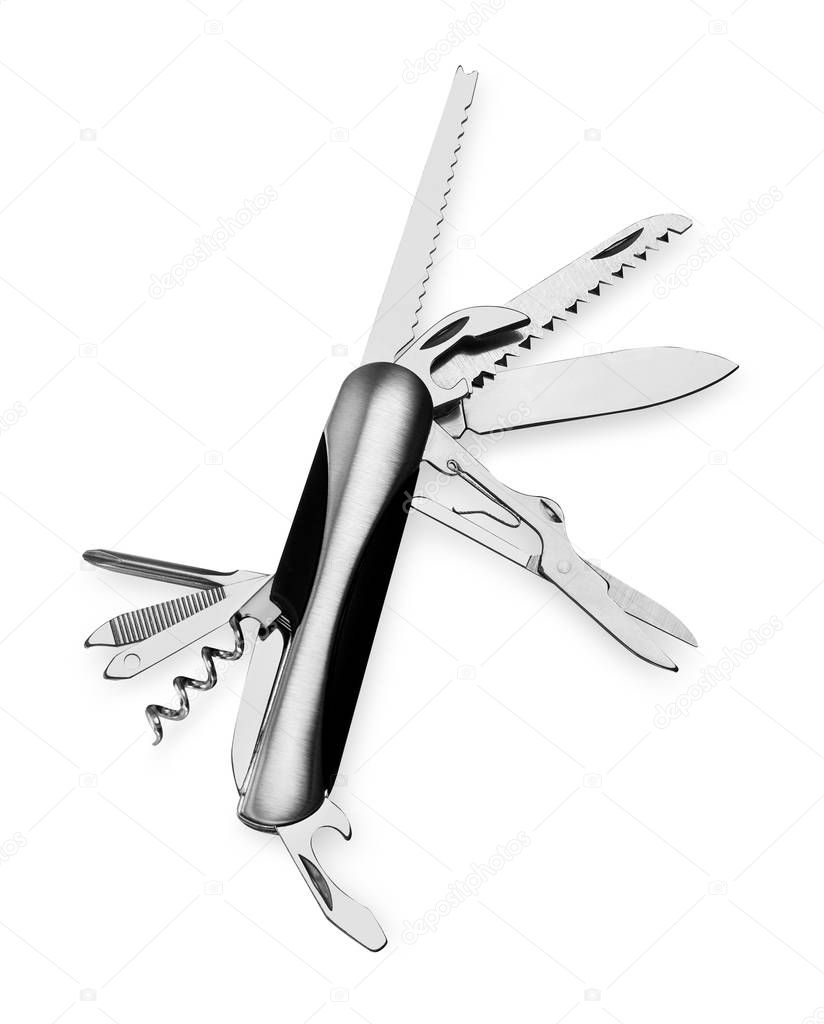 Swiss knife isolated on white
