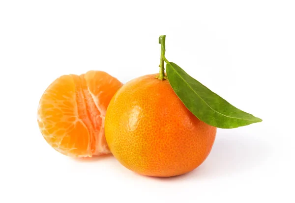 Tangerine Elszigetelt Fehér — Stock Fotó