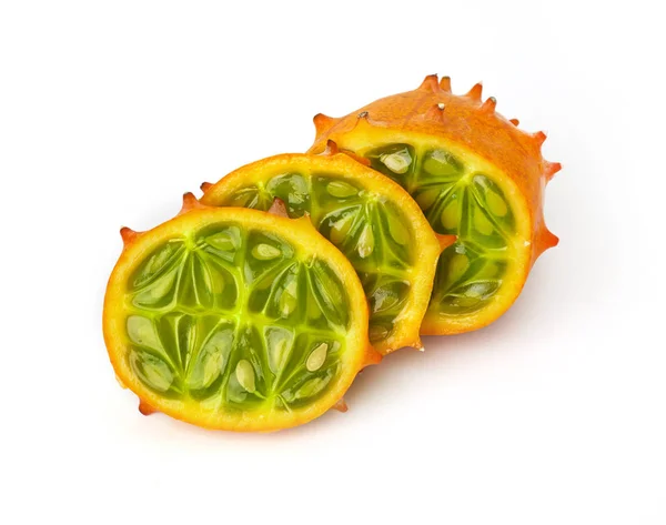 Kiwano Vruchten Geïsoleerd Wit — Stockfoto