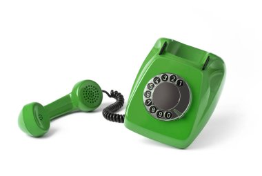 vintage telefon üzerinde beyaz izole