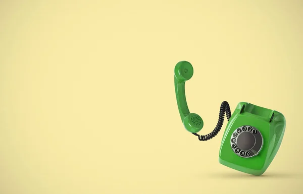彩色背景上的复古电话 — 图库照片