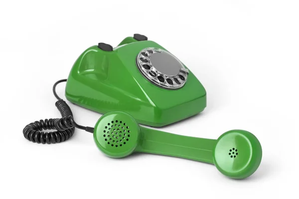 Vintage Telefon Elszigetelt Fehér — Stock Fotó