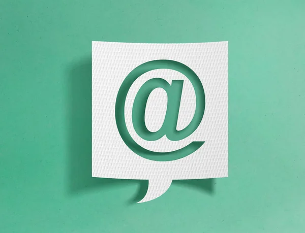 Speech Bubble Symbol Green Background — Stock Photo, Image