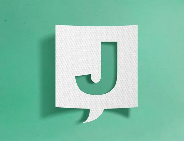 Speech Bubble Letter Green Background — Stock Photo, Image