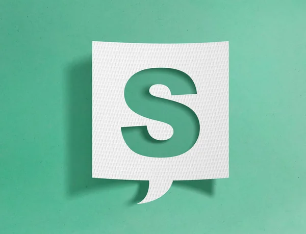 Speech Bubble Letter Green Background — Stock Photo, Image