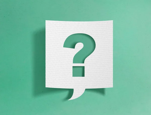 Speech Bubble Question Mark Green Background — Stock Photo, Image