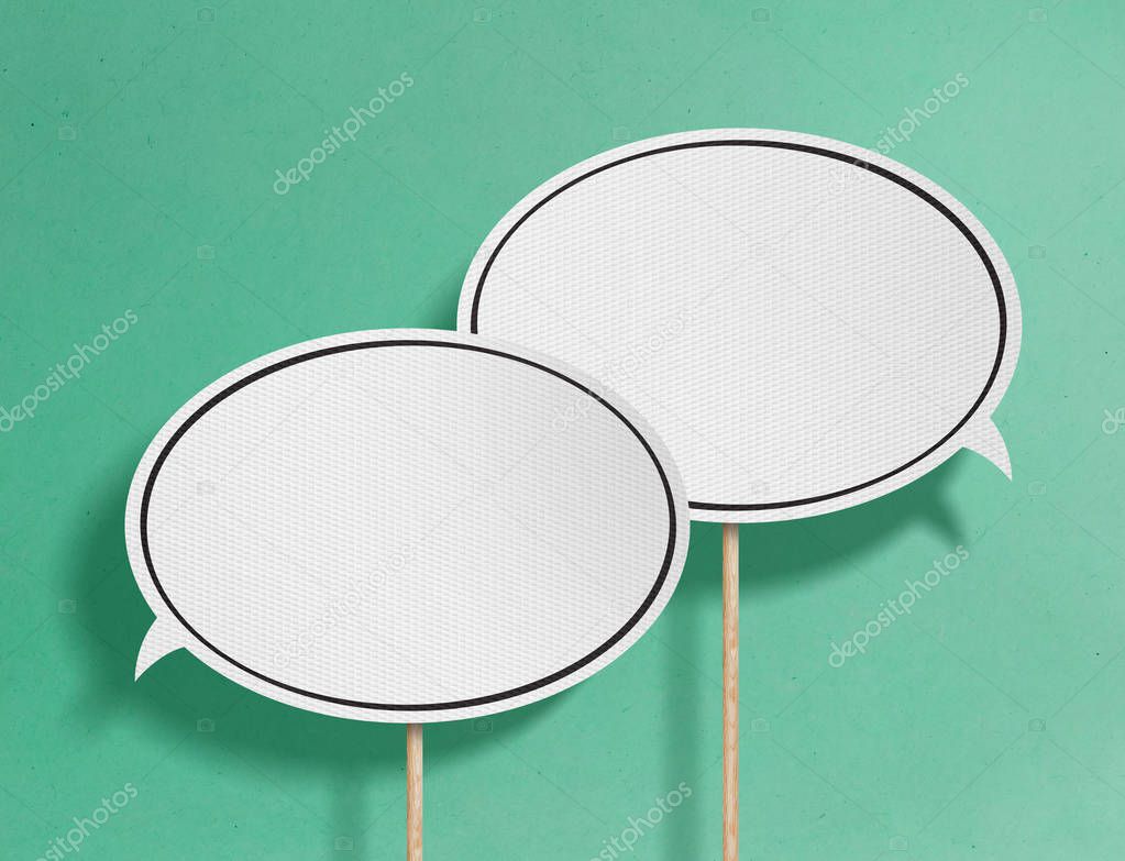 Speech bubbles on green background