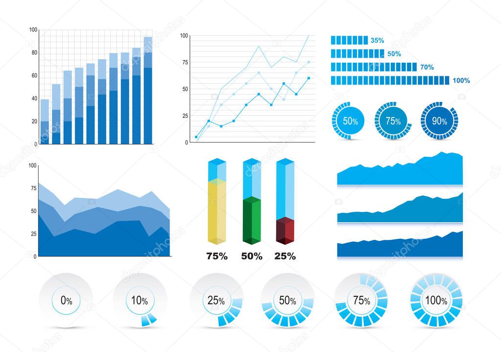 Statistics charts concept