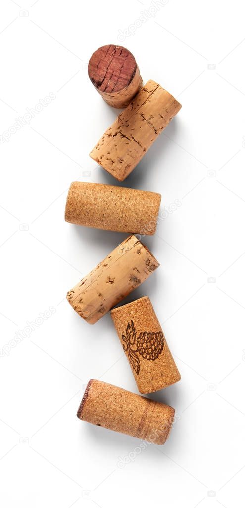Whine corks on white