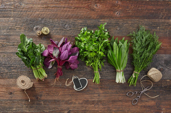 Кухонные травы сверху
