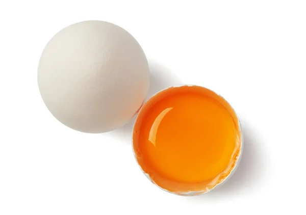 Біле яйце і жовток — стокове фото