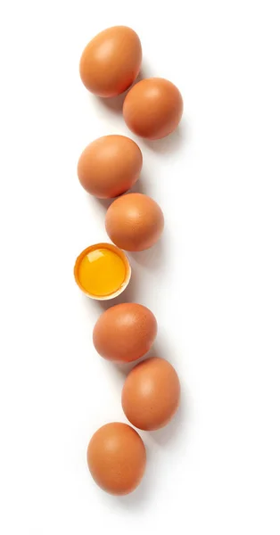 Група свіжих коричневих яєць — стокове фото