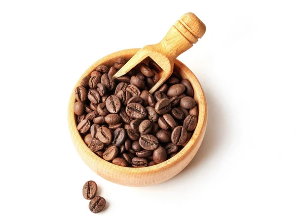 Prażone ziarna kawy w misce — Zdjęcie stockowe