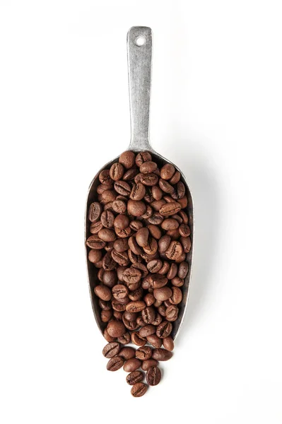 Granos de café porción cucharada —  Fotos de Stock