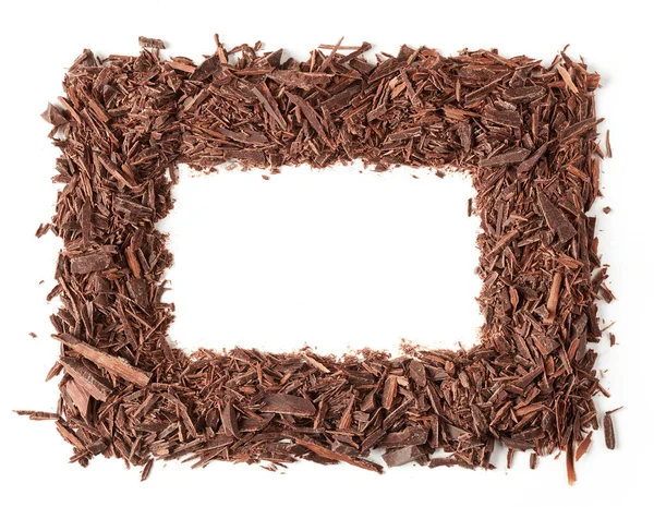 Rahmen aus gehackter Schokolade — Stockfoto