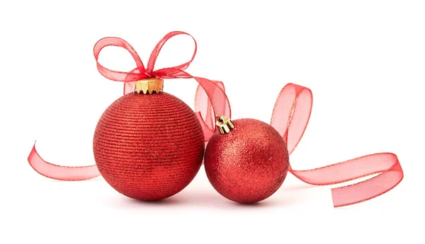 Ornamenti natalizi e fiocco riccio — Foto Stock