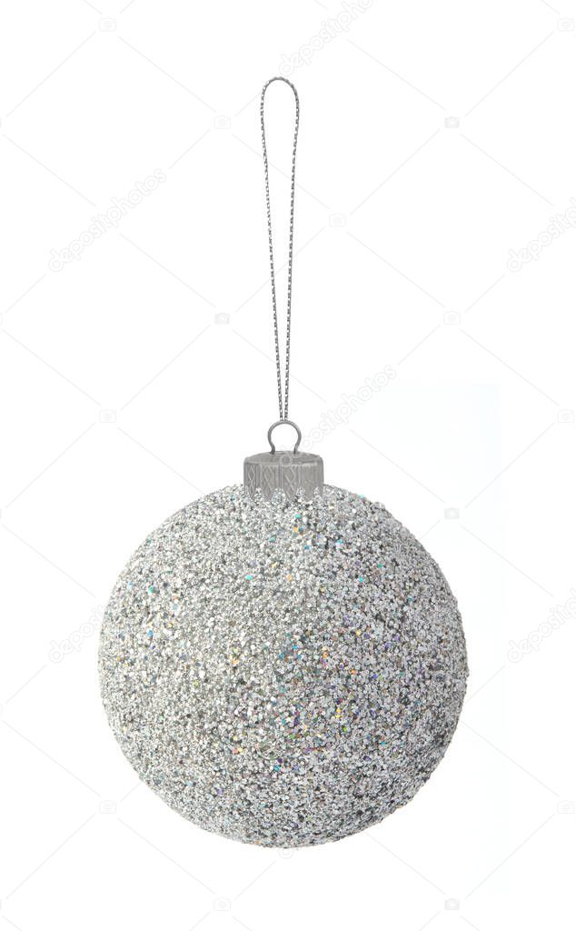 Silver Christmas ball hanging