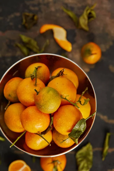 Färska Skördade Apelsiner Ovanifrån — Stockfoto