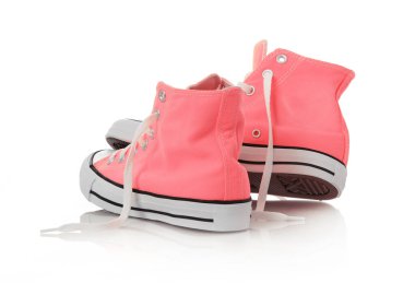 Pembe tuval ayakkabılar arka görünüm