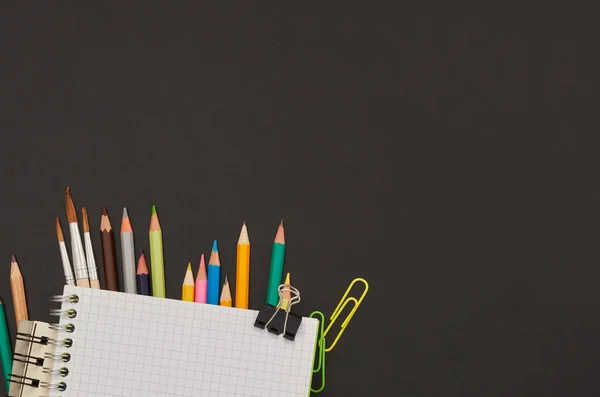 School Supplies Blackboard — Stock Photo, Image