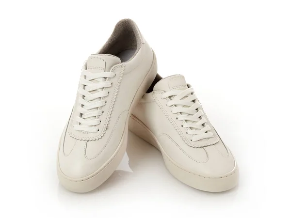 Casual White Leather Shoes White — Stock Photo, Image