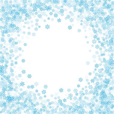 Çerçeve veya kenarlığını rasgele dağılım kar taneleri