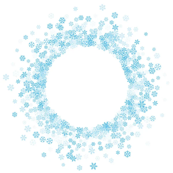 Quadro ou borda de flocos de neve de dispersão aleatória —  Vetores de Stock