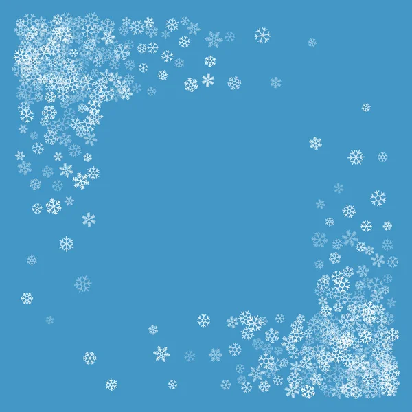 Frame of rand van willekeurig scatter sneeuwvlokken — Stockvector