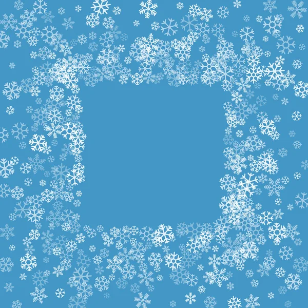 Рамка або рамка випадкового розсіювання сніжинки — стоковий вектор