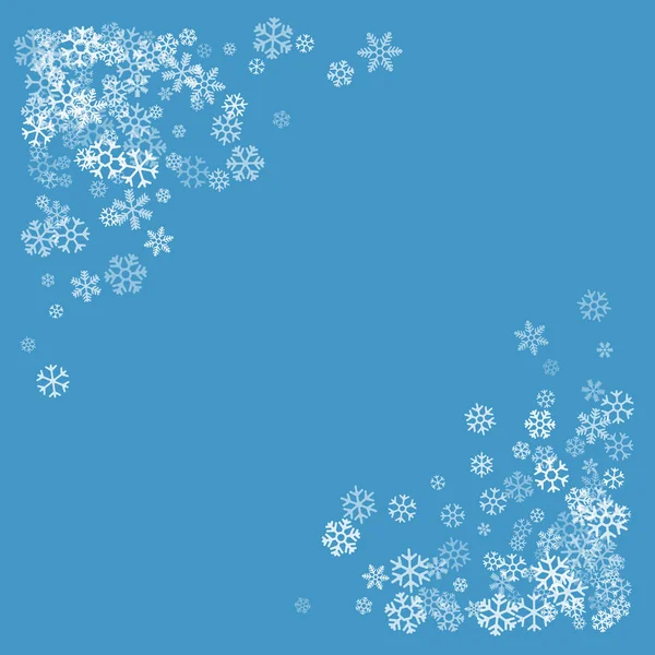 Frame of rand van willekeurig scatter sneeuwvlokken — Stockvector