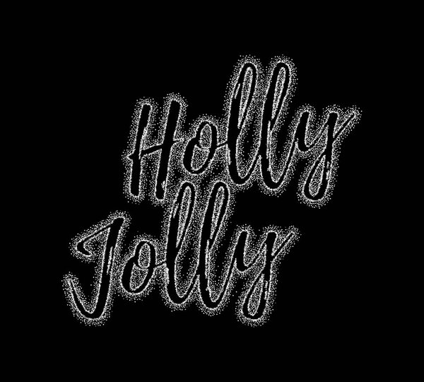 Glitter calligraphic inscription