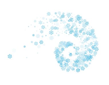 Girdap içinde bükülmüş kar taneleri