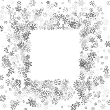 Çerçeve veya kenarlığını rasgele dağılım kar taneleri