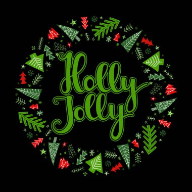 Xmas renkli tebrik çerçeve