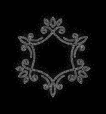 Zarif el çekilmiş retro çerçeve çiçek