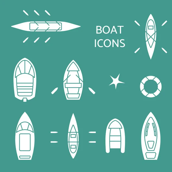 Conjunto de iconos del barco . — Vector de stock