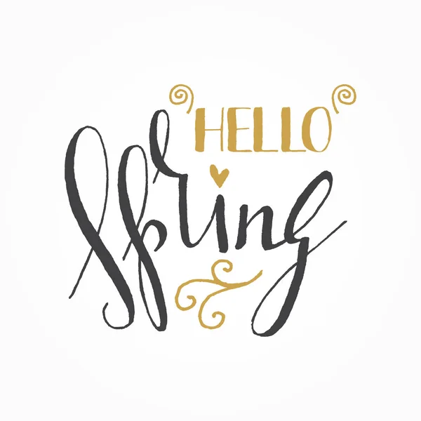 Handwritten calligraphic Spring lettering — Stock Vector
