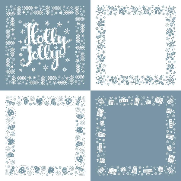 Set Xmas groet frames — Stockvector