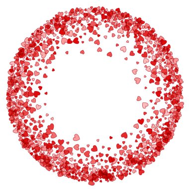 Çerçeve veya rasgele dağılım kalplerin kenarlık