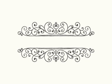Elle çizilmiş Dekoratif kenarlık grunge retro tarzı