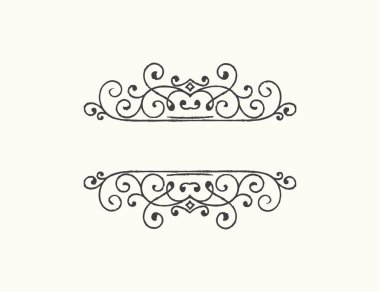 Elle çizilmiş Dekoratif kenarlık grunge retro tarzı