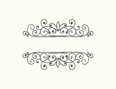Elle çizilmiş Dekoratif kenarlık grunge retro tarzı