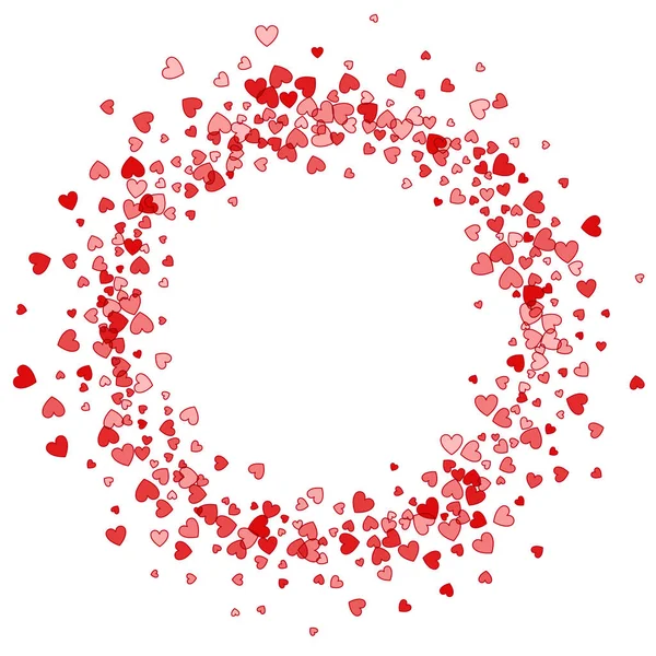 Çerçeve veya rasgele dağılım kalplerin kenarlık — Stok Vektör