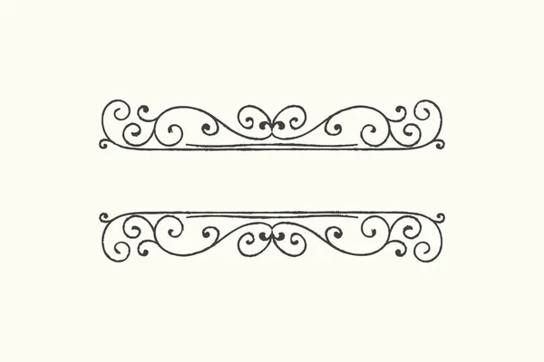 Hand drawn decorative border in grunge retro style — Stock Vector