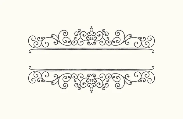 Hand drawn decorative border in grunge retro style — Stock Vector