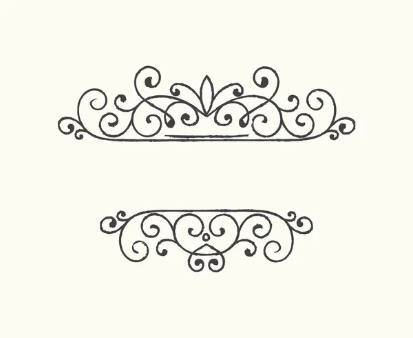 Handgezeichnete dekorative Bordüre im Grunge-Retro-Stil — Stockvektor