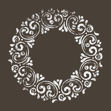 Zarif el çekilmiş retro çerçeve çiçek