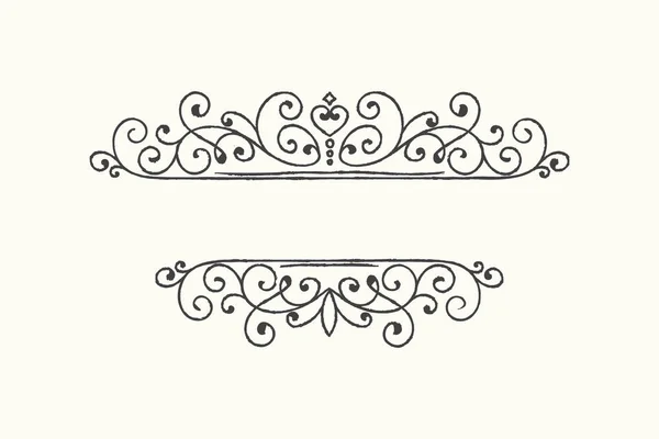 Handgezeichnete dekorative Bordüre im Grunge-Retro-Stil — Stockvektor