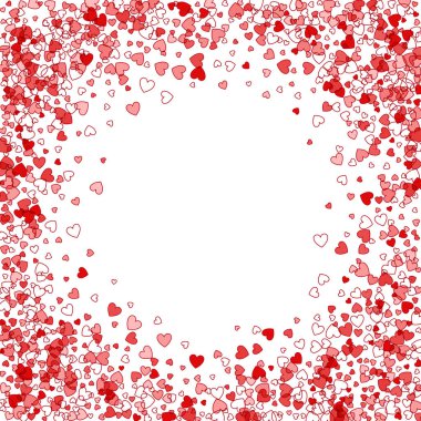 Çerçeve veya rasgele dağılım kalplerin kenarlık